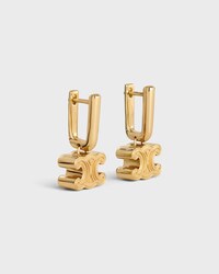 CHUNKY TRIOMPHE EARRINGS IN BRASS WITH GOLD FINISH - GOLD - EARRINGS - 2 | CELINE