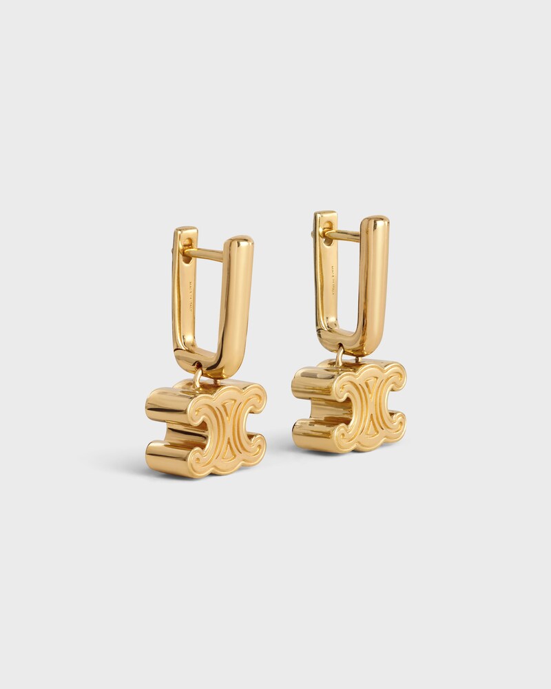 PENDIENTES CHUNKY TRIOMPHE DE LATÓN CON ACABADO DORADO - DORADO - PENDIENTES - 1 | CELINE