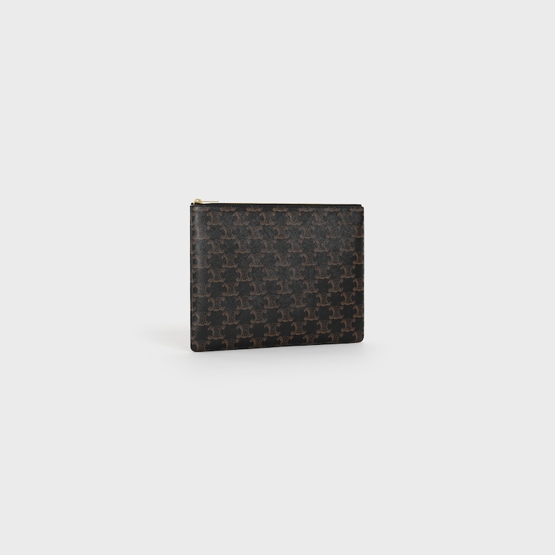 Pouch IN Triomphe Canvas - Black - POUCHES - 1 | CELINE