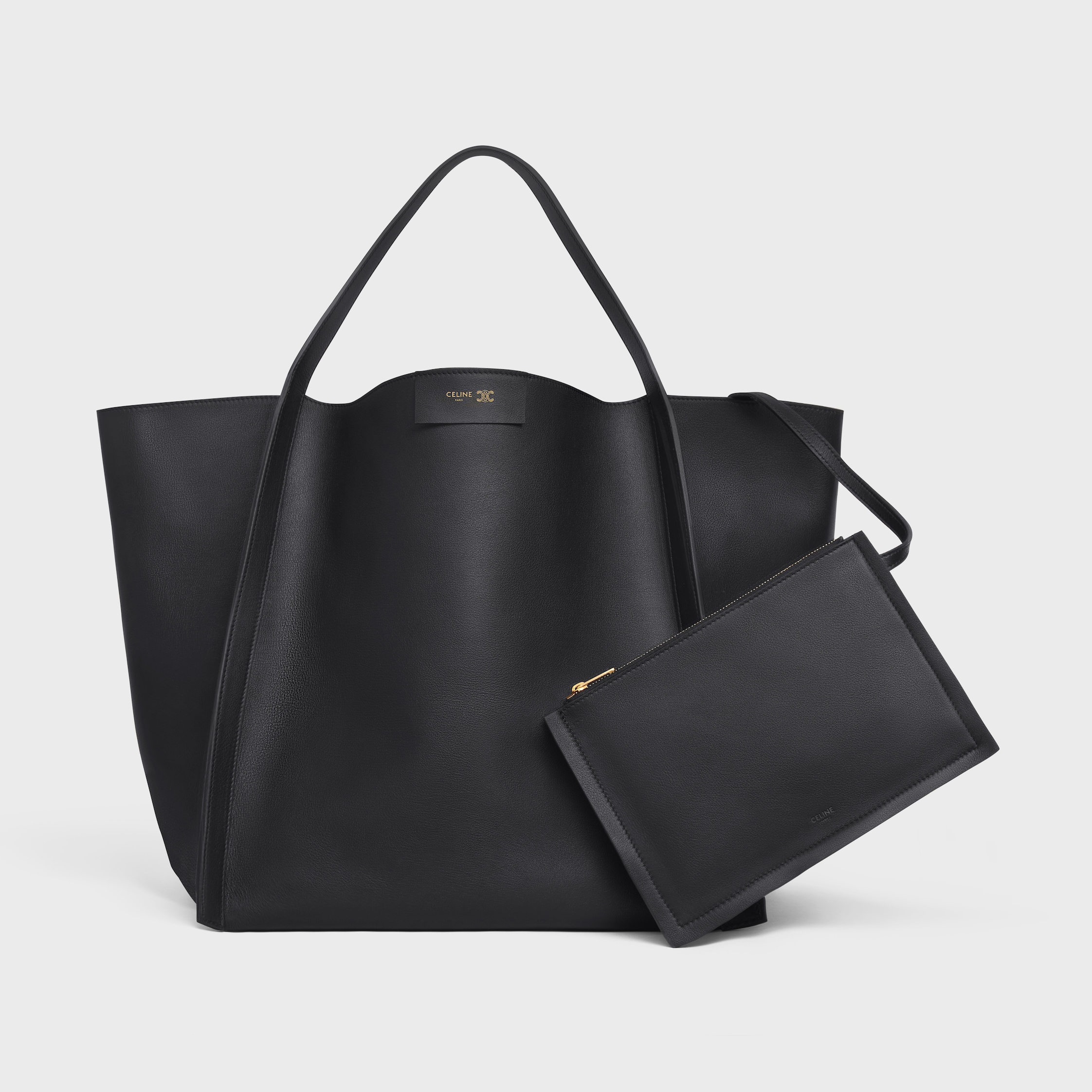MEDIUM CUBE BAG IN SUPPLE CALFSKIN - BLACK | CELINE