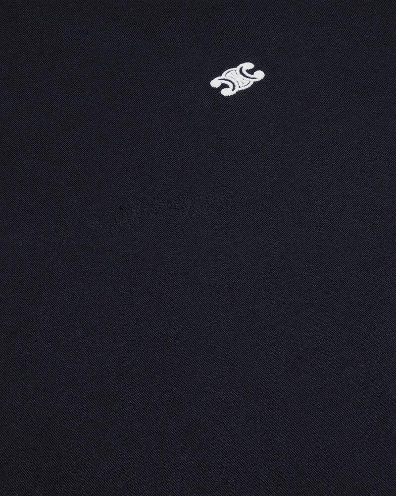 CAMISETA HOLGADA TRIOMPHE DE PUNTO DE ALGODÓN - NEGRO / BLANCO -  - 1 | CELINE