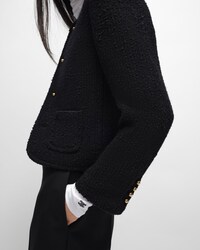 icone jacket IN wool natté - BLACK -  - 2 | CELINE