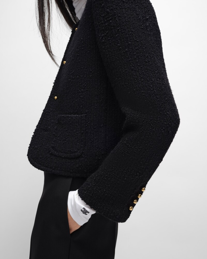 CHAQUETA ICONE DE LANA TRENZADA - NEGRO -  - 1 | CELINE