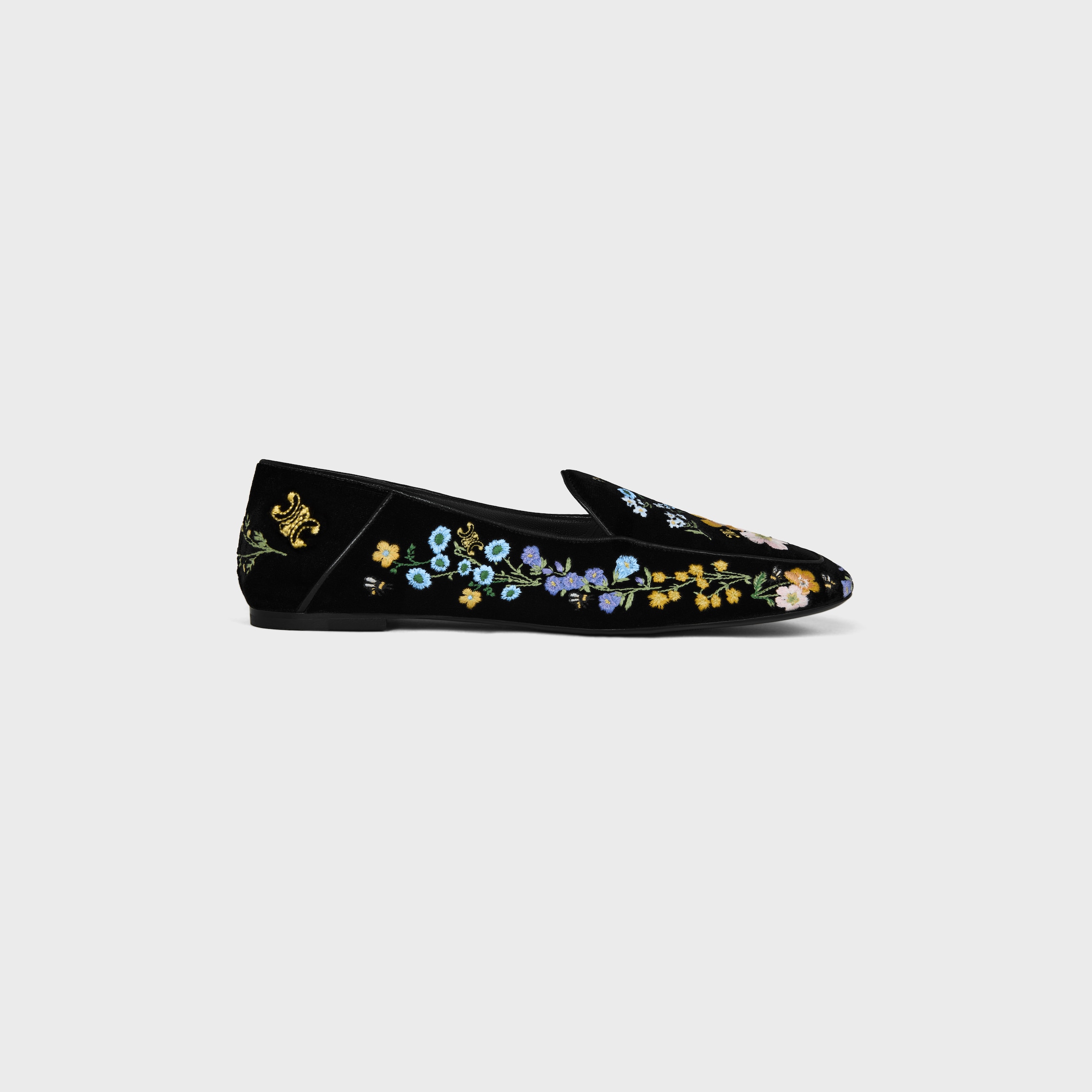 CELINE AURA LOAFER IN Flowers Embroidered Velvet