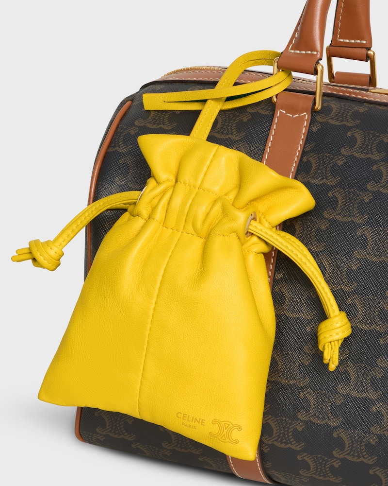MICRO CRYSTAL POUCH IN SMOOTH LAMBSKIN - ULTRA YELLOW - BAG CHARMS - 1 | CELINE