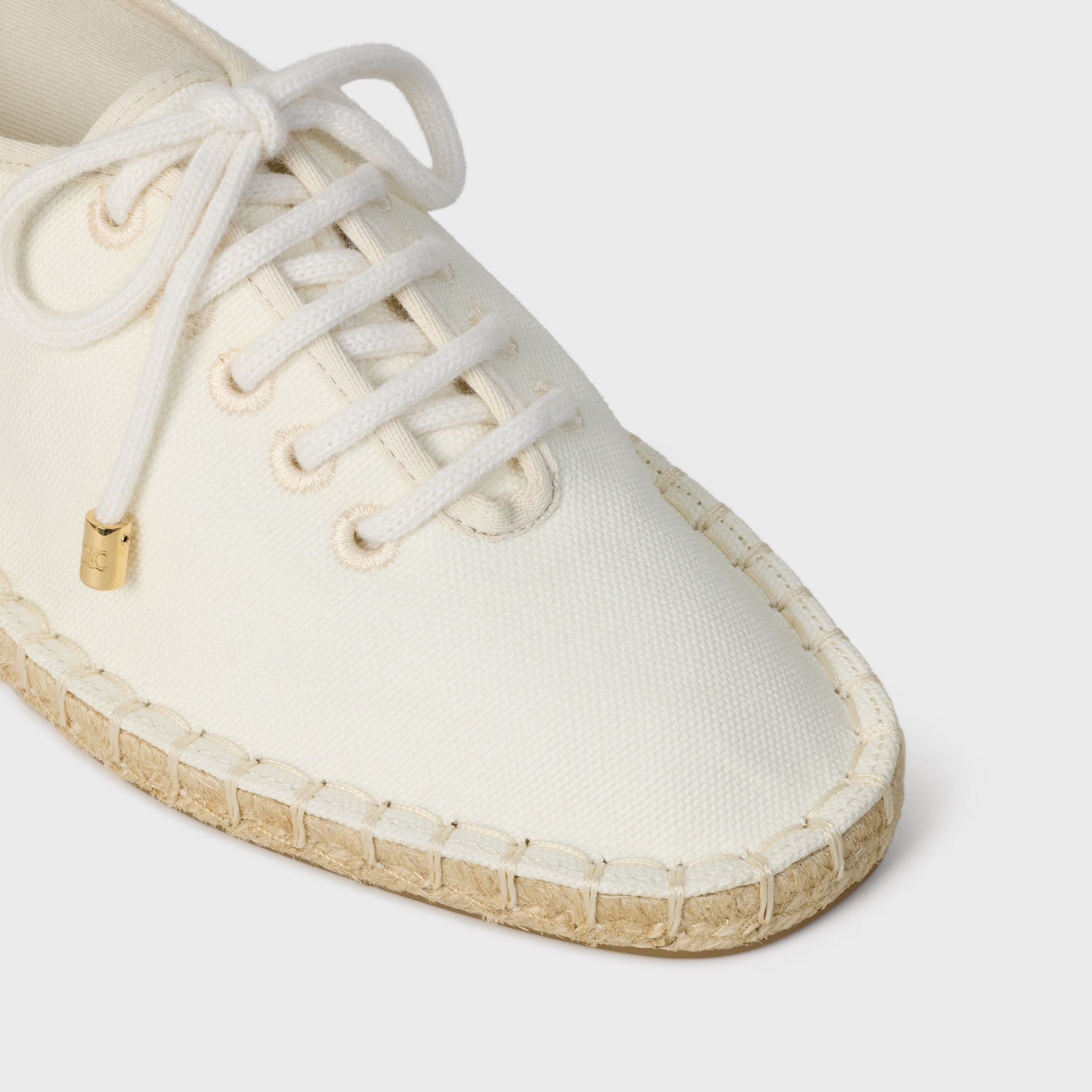 LACE-UP ESPADRILLE IN CANVAS - ECRU | CELINE