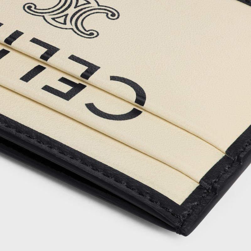 MEDIUM CARD HOLDER IN SMOOTH LAMBSKIN - BLACK / WHITE - CARD HOLDERS - 1 | CELINE