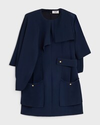 cape dress IN viscose cady - NAVY -  - 1 | CELINE