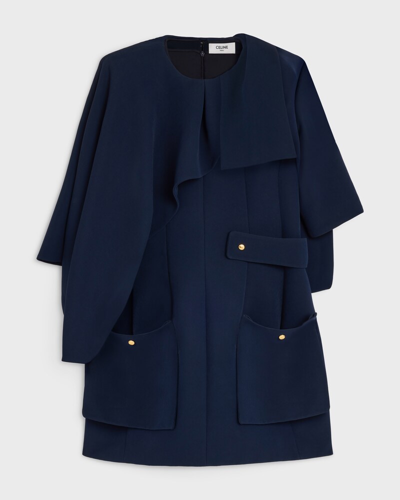 robe cape cady viscose - Marine -  - 1 | CELINE
