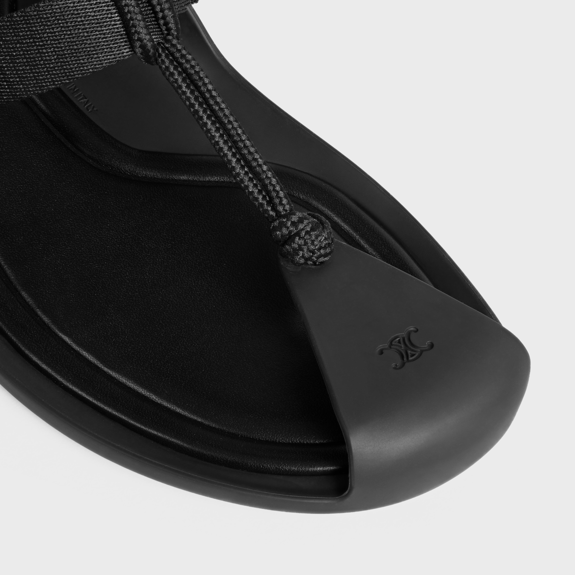 SPORTY SANDAL IN ROPE AND CANVAS - BLACK | CELINE