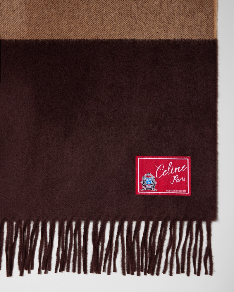 ÉCHARPE EN CACHEMIRE BICOLORE - CHOCOLATE/SAND -  - 1 | CELINE