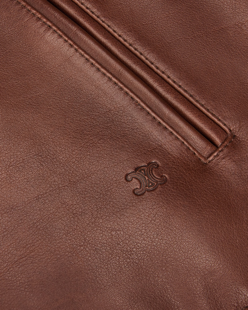 blouson Cuir de Veau - BROWN -  - 1 | CELINE