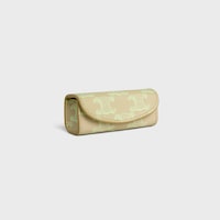 LIPSTICK CASE IN TRIOMPHE CANVAS - SANDCASTLE / SOFT LIME - EVENING - 2 | CELINE