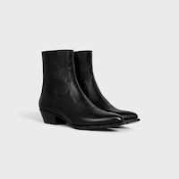 CELINE WESTERN ZIPPED BOOTS in Calfskin - BLACK -  - 2 | CELINE