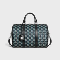 BOLSO BOSTON GRANDE DE LONA TRIOMPHE A RAYAS Y PIEL DE BECERRO - NEGRO/AZUL MARINO - BOLSOS EN BANDOLERA - 1 | CELINE