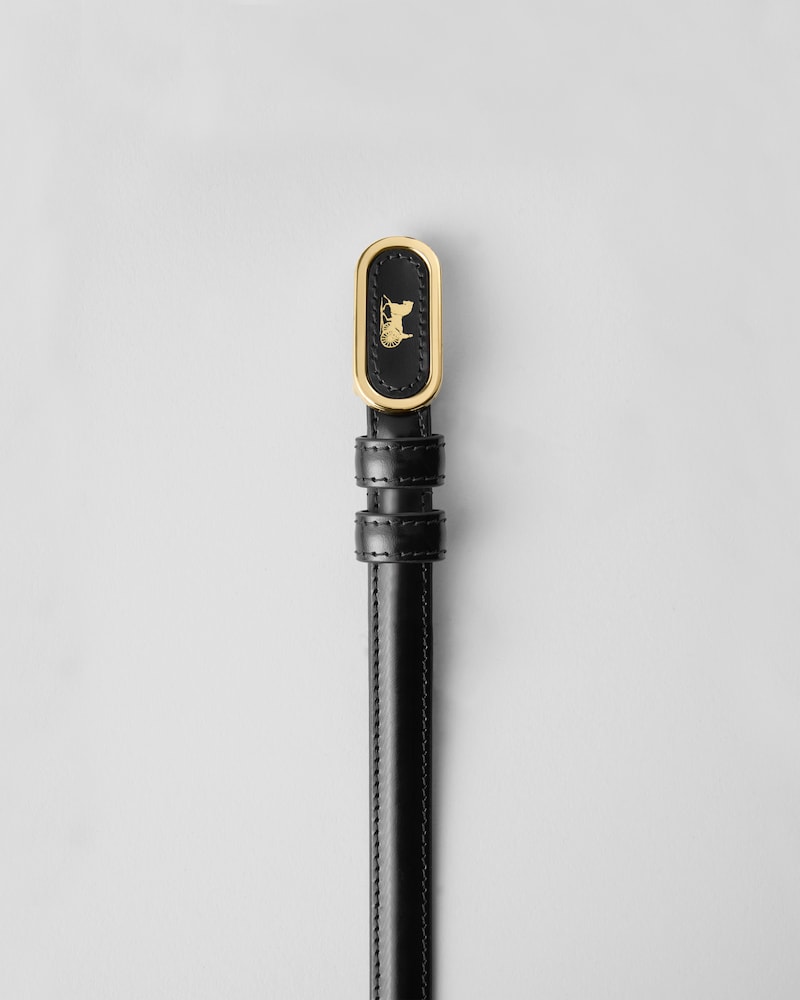 CELINE SULKY BELT 13MM IN Taurillon Leather - BLACK -  - 1 | CELINE