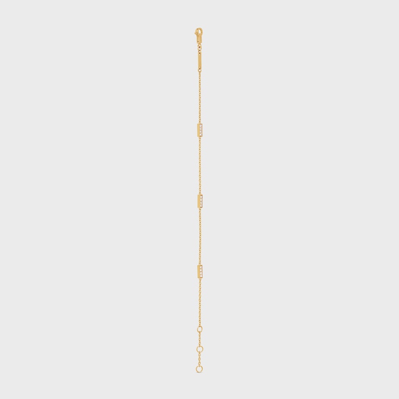Celine Line Triple Bracelet in Yellow Gold and Diamonds - Yellow Gold & White -  - 1 | CELINE