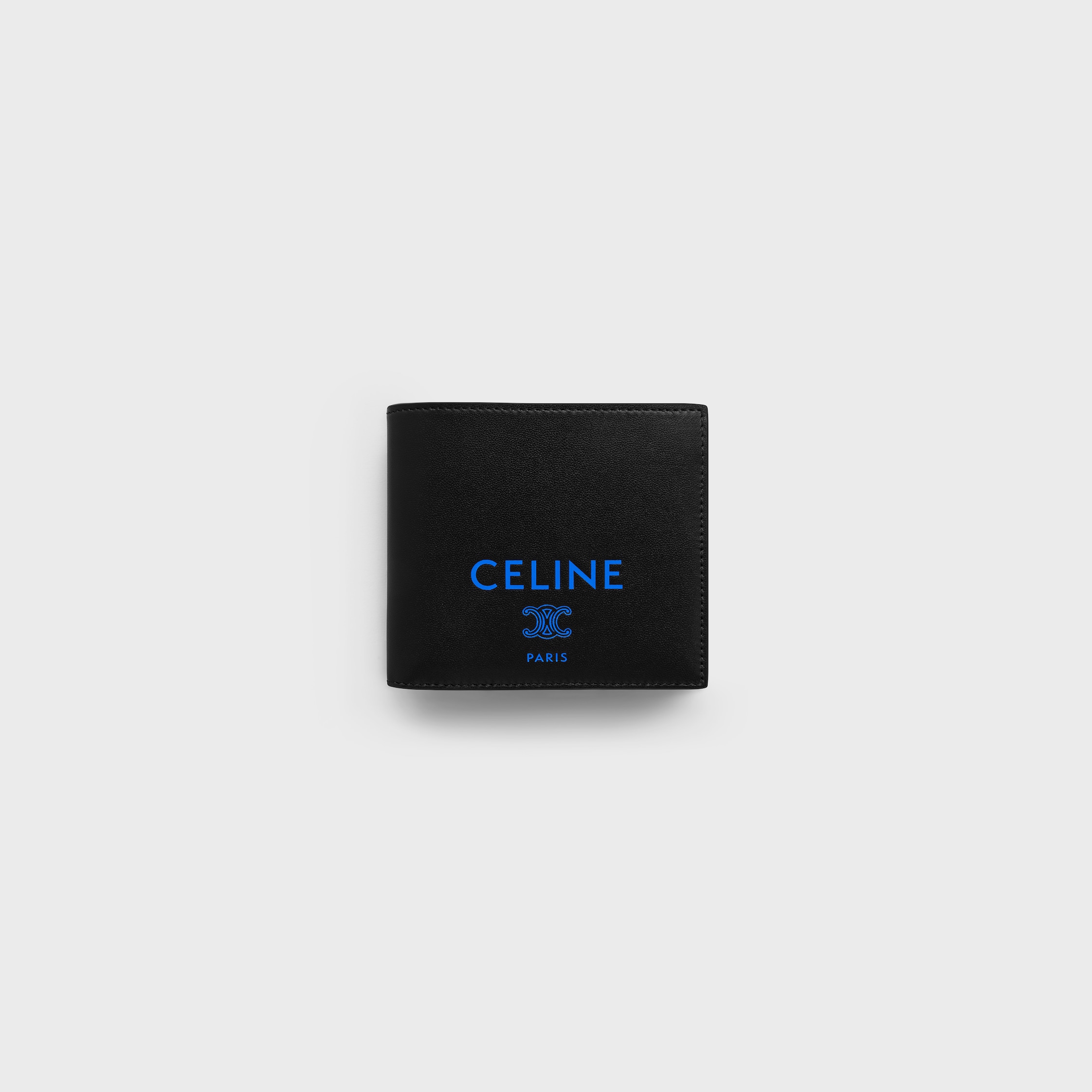 CELINE ソフトブルー レザー カードホルダー バイフォールドカードホルダー / スムースラムスキン - ブラック
