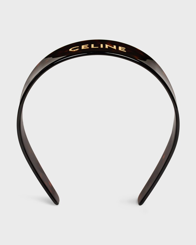 Celine Headband in Acetate and Steel - DARK HAVANA / GOLD - GIFT FINDER - 1 | CELINE