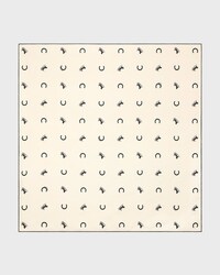 square IN silk twill - VANILLA / BLACK -  - 1 | CELINE