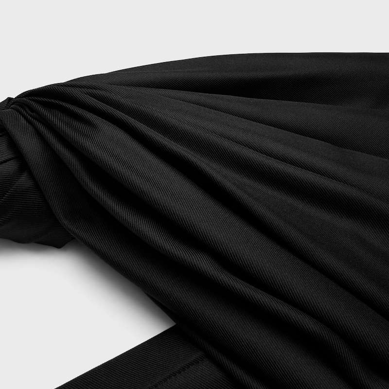 cape dress IN silk twill - BLACK -  - 1 | CELINE