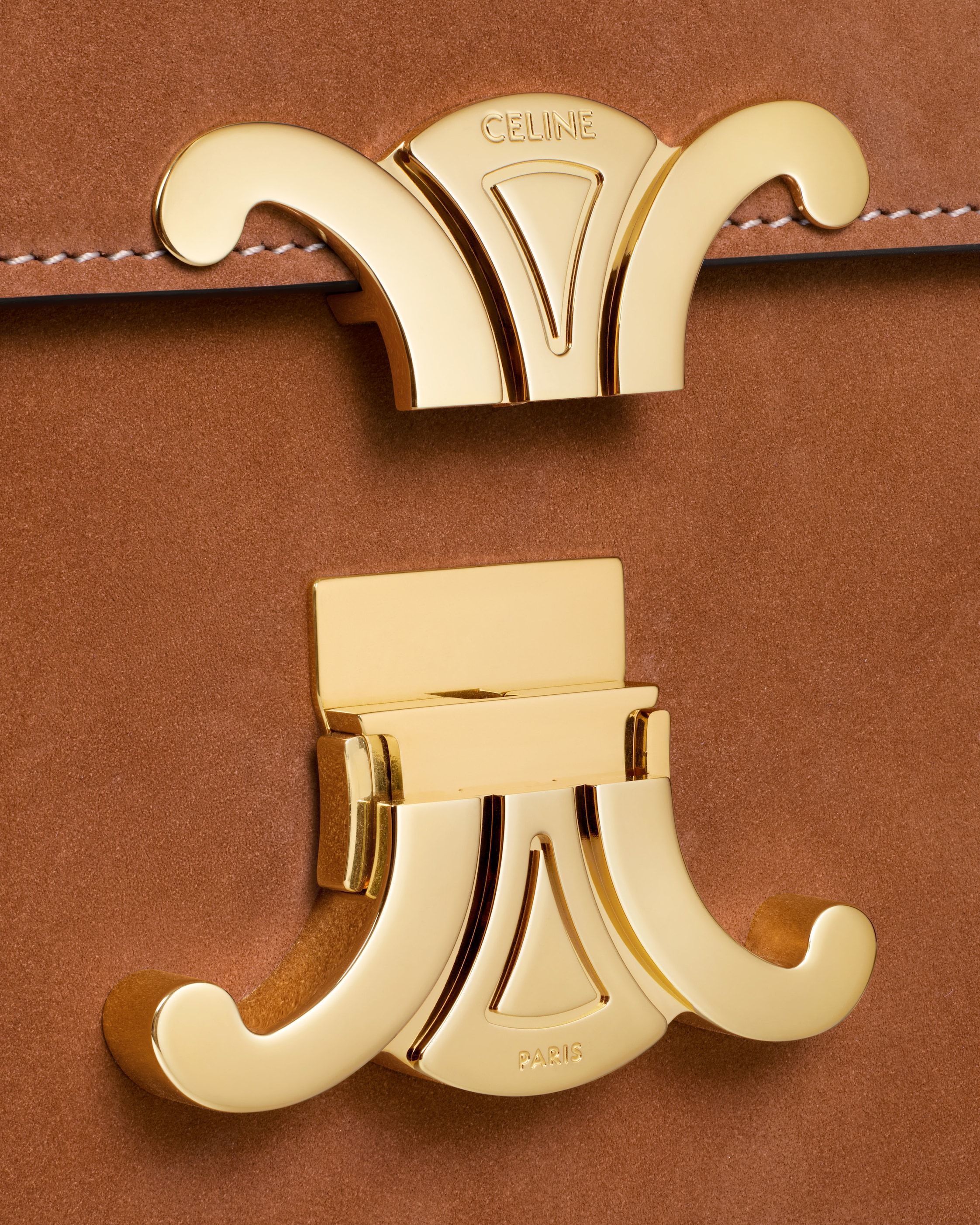 TEEN TRIOMPHE BAG IN NUBUCK CALFSKIN - CAMEL | CELINE