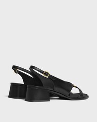 CELINE CLEMENCE TRIOMPHE SLINGBACK SANDAL IN CALFSKIN - BLACK -  - 2 | CELINE