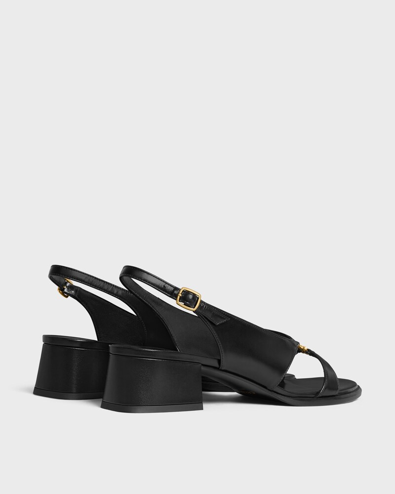 CELINE CLEMENCE TRIOMPHE SLINGBACK SANDAL IN CALFSKIN - BLACK -  - 1 | CELINE