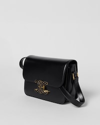 TEEN TRIOMPHE BAG IN SHINY CALFSKIN WITH ENAMEL CLOSURE - BLACK - EVENING - 2 | CELINE