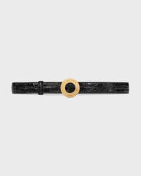 Reversible Strap 25 IN TAURILLON LEATHER AND CROCODILE EMBOSSED CALFSKIN -  -  - 2 | CELINE
