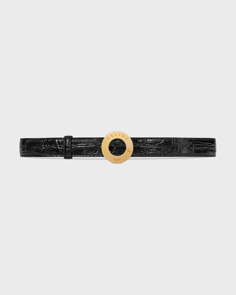 Reversible Strap 25 IN TAURILLON LEATHER AND CROCODILE EMBOSSED CALFSKIN -  -  - 1 | CELINE