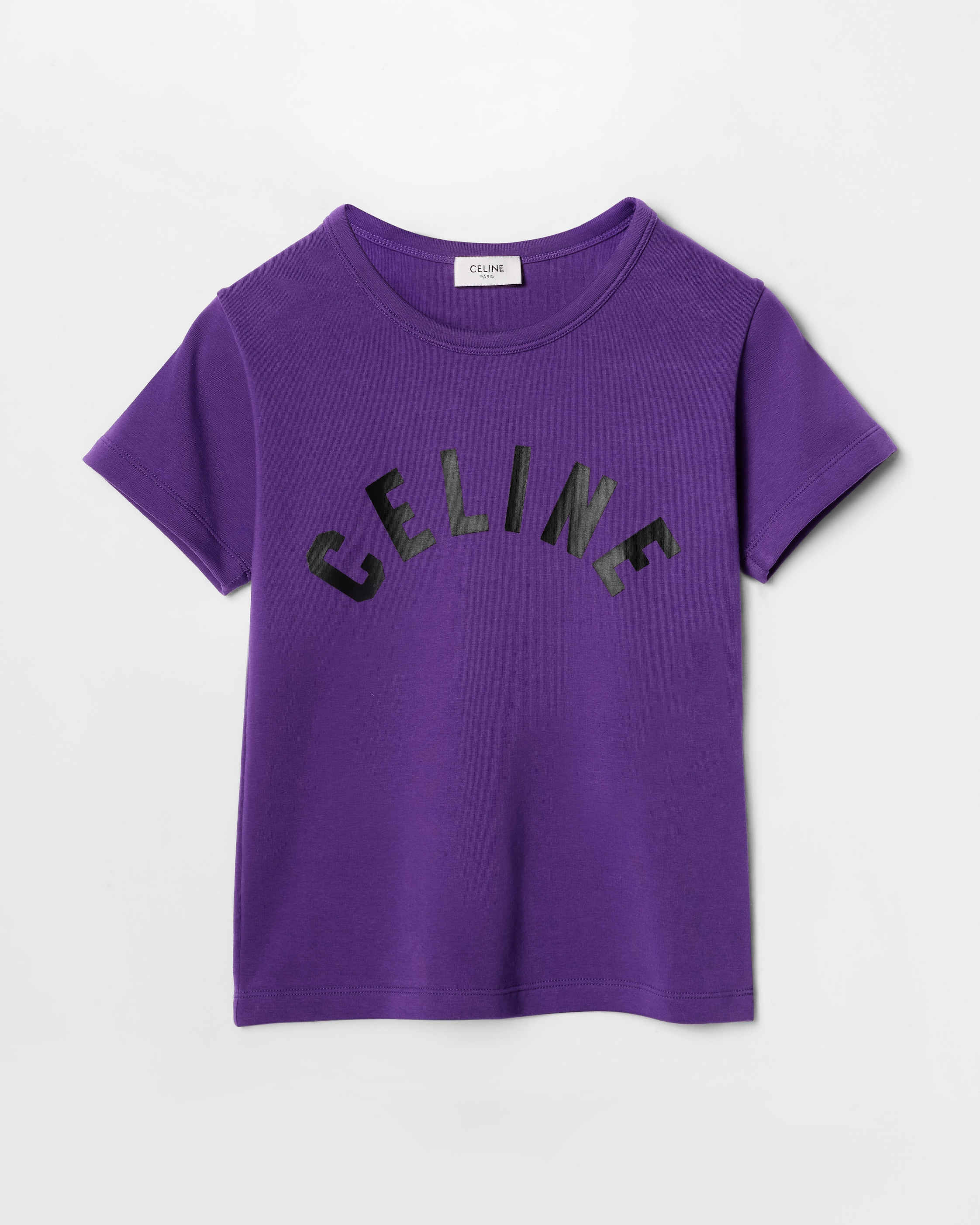 Tシャツ / リブ編みコットンジャージー - パープル / ブラック | CELINE