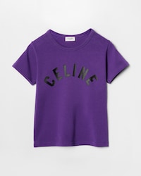 t-shirt IN ribbed cotton jersey - PURPLE/BLACK -  - 1 | CELINE