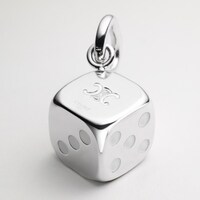 CHARMS TRIOMPHE DICE IN ENAMEL AND ALUMINIUM - SILVER/WHITE - CHARMS - 1 | CELINE