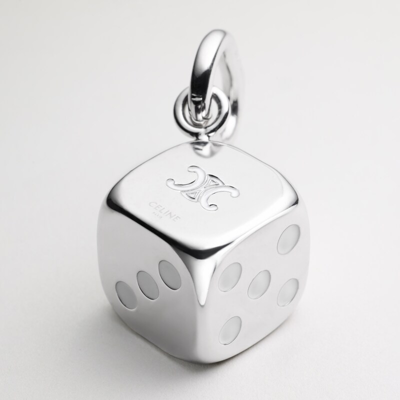 DÉ TRIOMPHE CHARMS EN ÉMAIL ET ALUMINIUM - Argenté / Blanc - CHARMS - 1 | CELINE