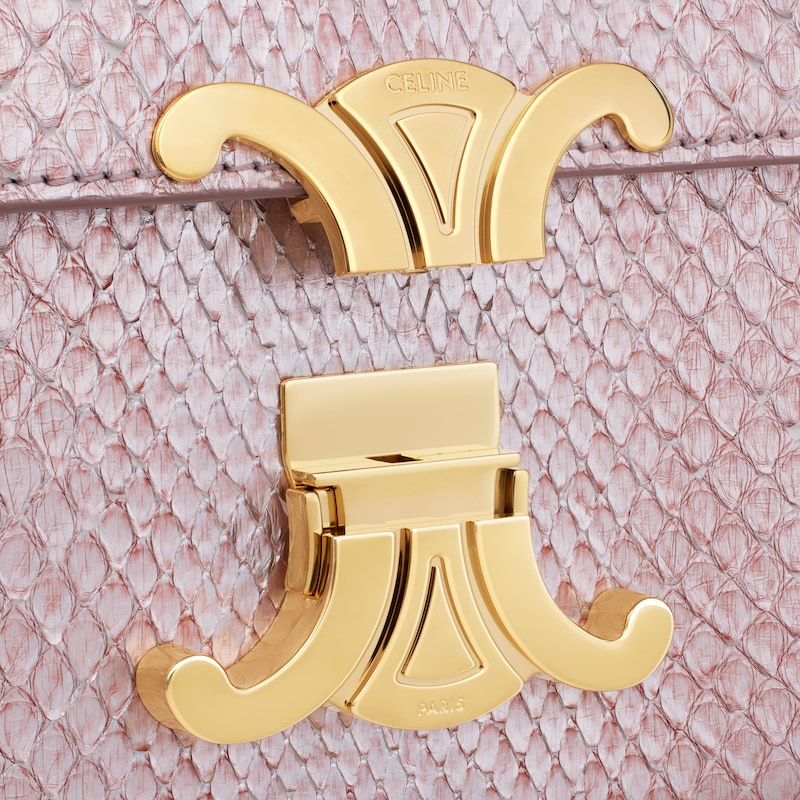 CHAIN SHOULDER BAG CLAUDE in pearly python - ROSE GLACE - MORE LINES - 1 | CELINE