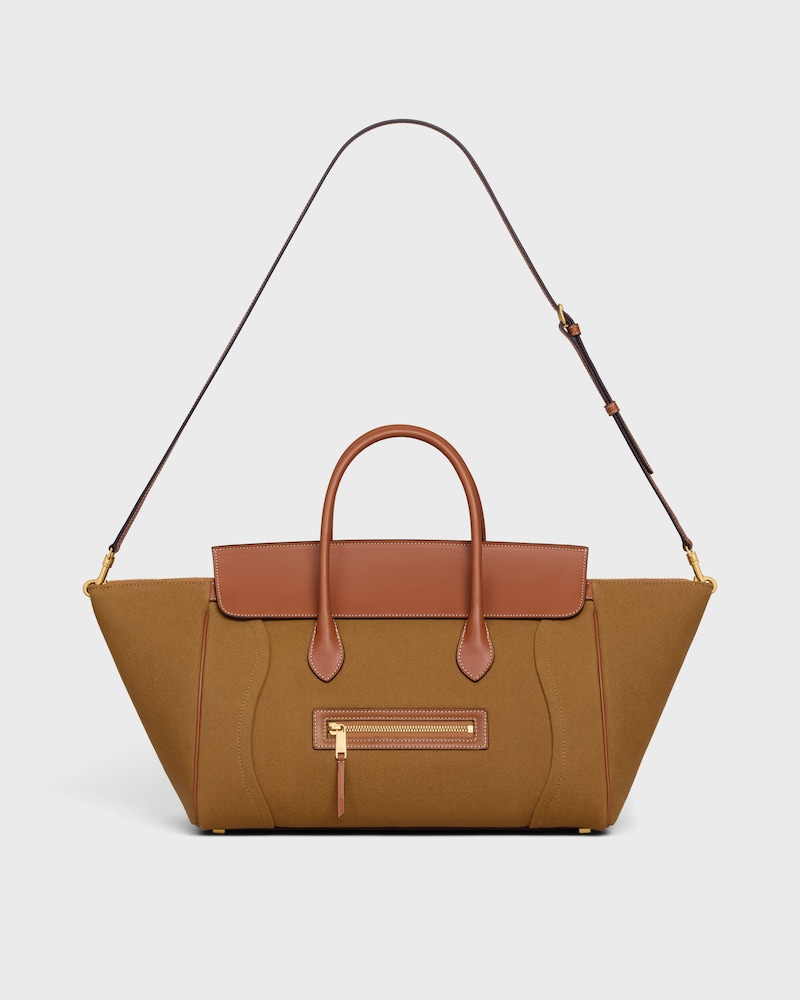 LUGGAGE IN TEXTILE AND NATURAL CALFSKIN - TAN - SHOULDER BAGS - 1 | CELINE