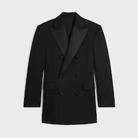 COLONNE TUX JACKET IN wool and mohair gabardine - BLACK -  - 1 | CELINE