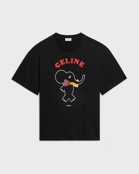 t-shirt IN cotton jersey - BLACK / MULTICOLOR -  - 1 | CELINE
