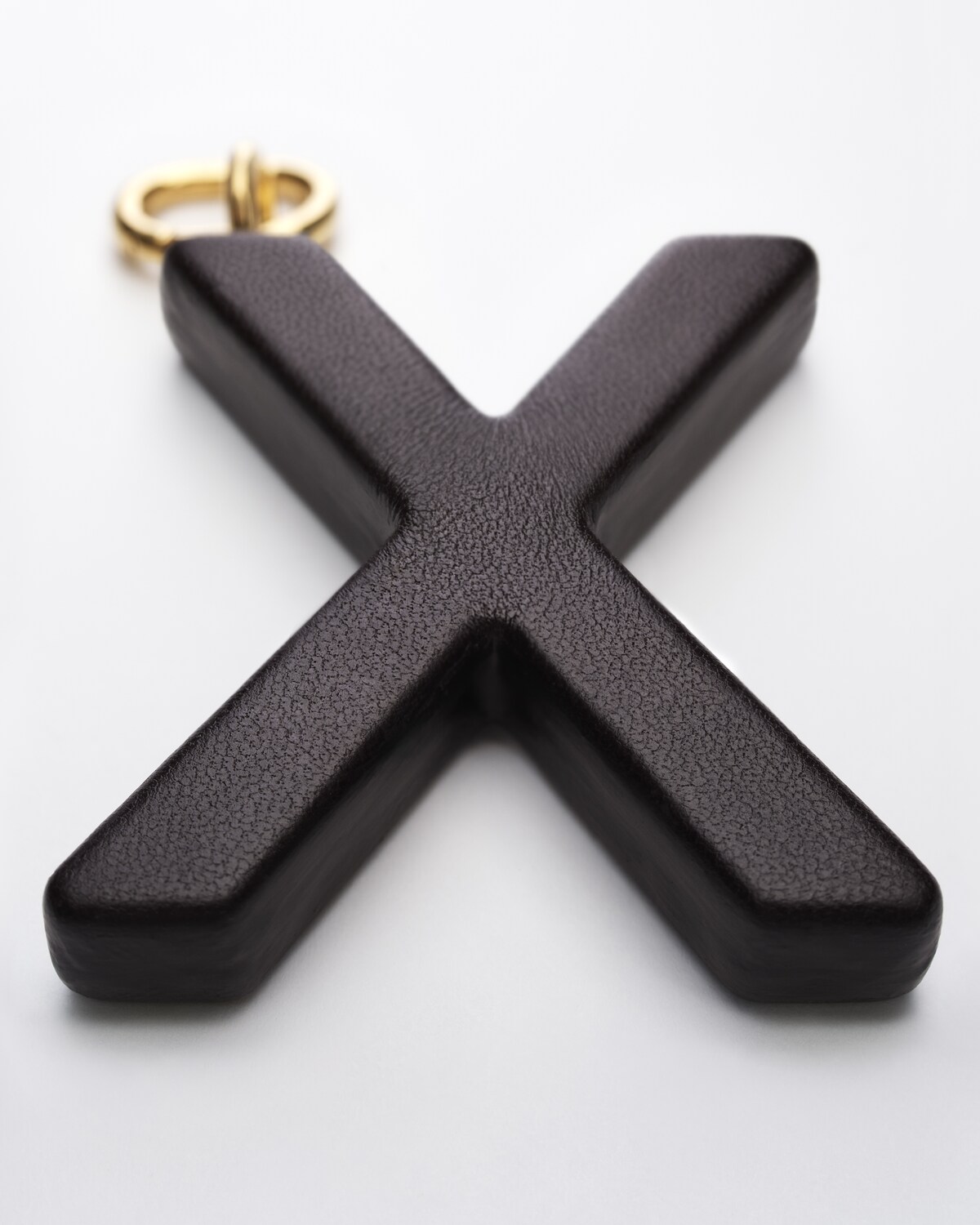 ALPHABET CHARMS X LETTER IN LAMBSKIN AND BRASS WITH GOLD FINISH ...
