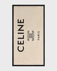 beach towel IN celine triomphe terry cotton - WHITE/BLACK -  - 1 | CELINE