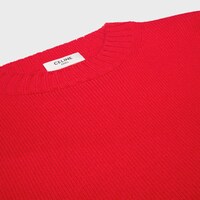 JERSEY CON CUELLO REDONDO DE LANA Y CACHEMIRA - ROJO INTENSO -  - 2 | CELINE