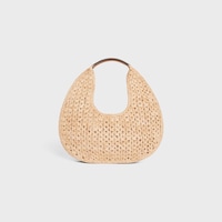 celine classic panier HOBO BAG IN Raffia and Calfskin - NATURAL / TAN - SUMMER SELECTION - 2 | CELINE
