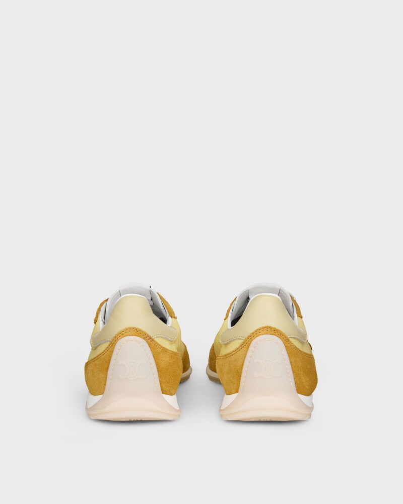 SNEAKER RACER EN NYLON, CUIR DE VEAU VELOURS ET CUIR DE VEAU - OCRE / JAUNE CLAIR -  - 1 | CELINE