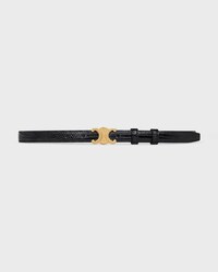 Triomphe Belt 18MM in LIZARD - BLACK -  - 2 | CELINE