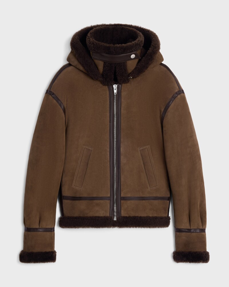 aviator jacket IN suede - BROWN -  - 1 | CELINE