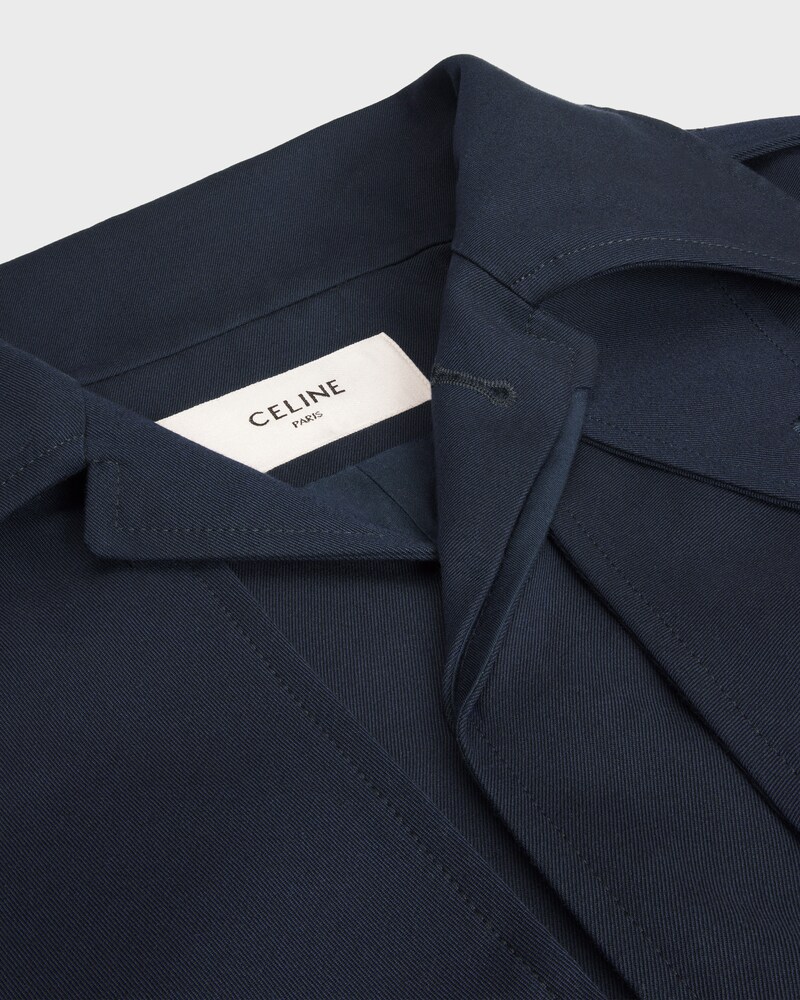 jacket IN COTTON AND WOOL GABARDINE - NAVY -  - 1 | CELINE