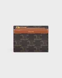 COMPACT WALLET WITH COIN TRIOMPHE IN triomphe canvas - TAN - COIN HOLDERS - 2 | CELINE