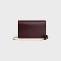 WALLET ON CHAIN MARGO IN Shiny calfskin - DEEP BURGUNDY - MORE LINES - 2 | CELINE