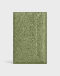 VERTICAL CARD HOLDER IN GRAINED CALFSKIN - LIGHT KHAKI - CARD HOLDERS - 2 | CELINE